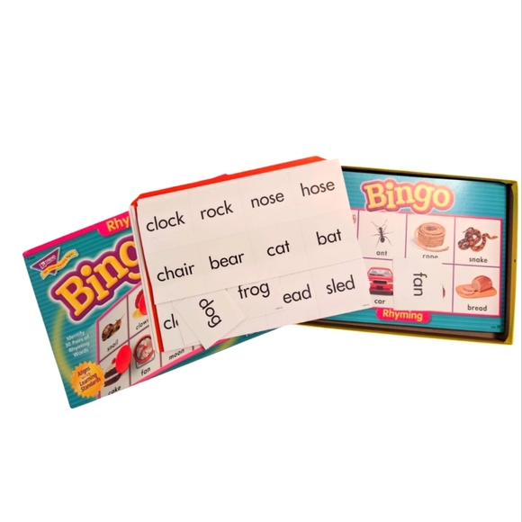 Trend Enterprises Rhyming Bingo Game Red and Green Age 4+ - Picture 3 of 6